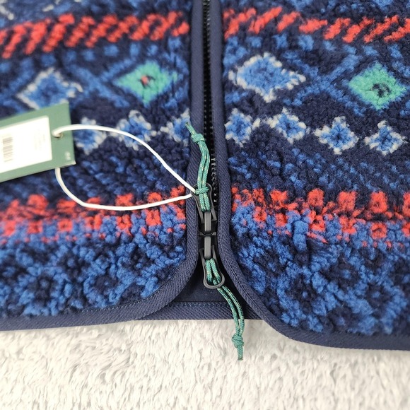 Alpine Design Jacket Mens L Sherpa Fleece Navy Fair Isle Full Zip Outdoor NWT - Picture 10 of 16